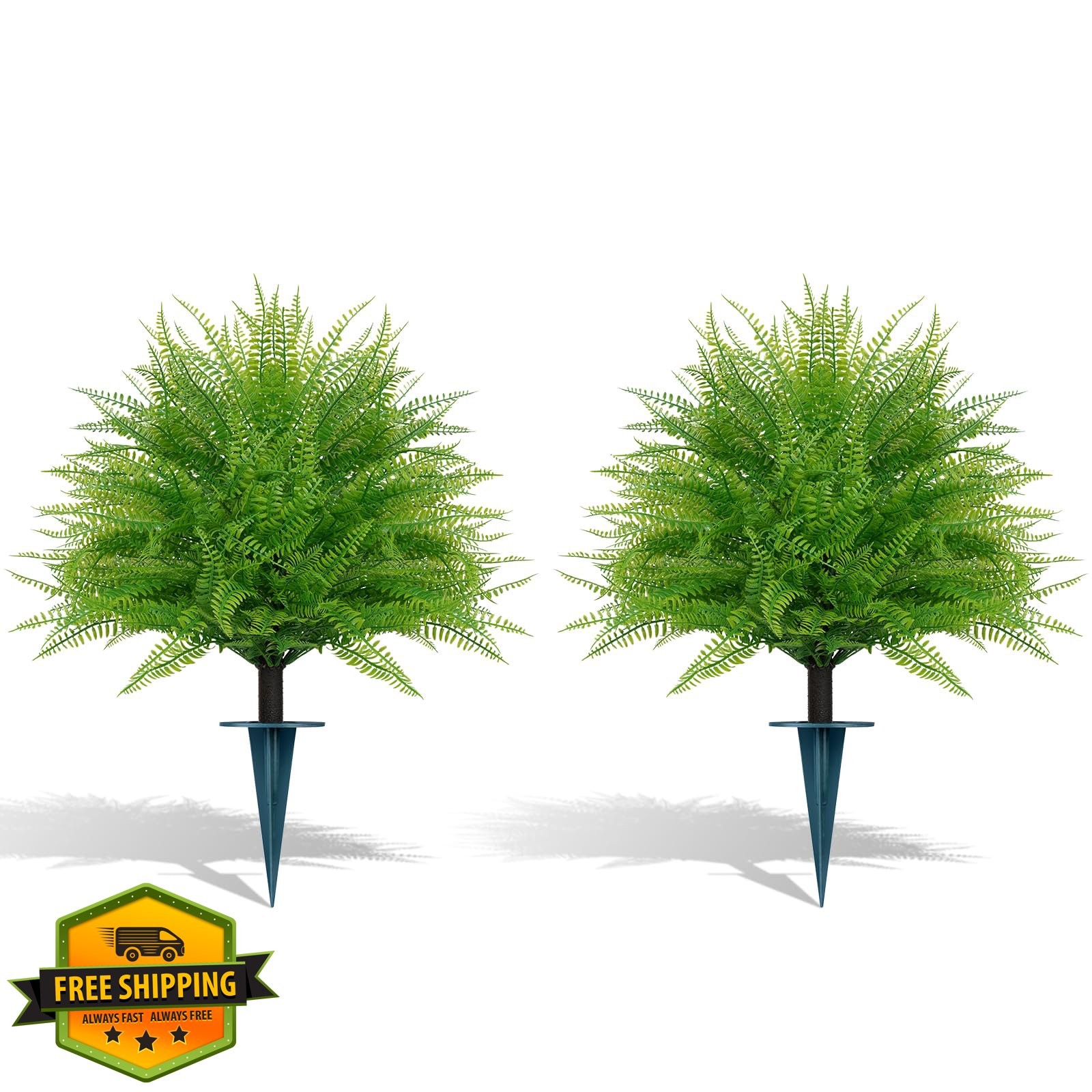 EverNature Artificial Topiary Trees Fern 2Pcs
