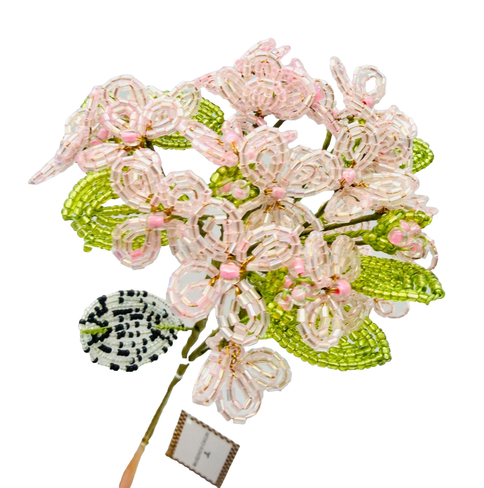 New Mackenzie Childs Pink Beaded Hydrangea Bundle 4 Stems 35518