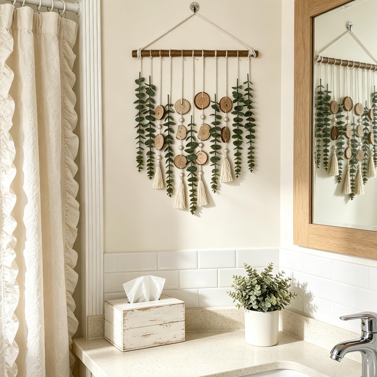 Artificial Eucalyptus Wall Decor Fake Greenery Leaves Stems Wall Hanging Plan…
