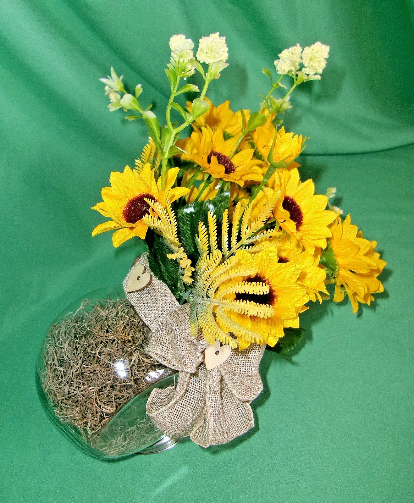 Sunflower Arrangement Tilted Silk Floral Decoration Counter Table Top NEW