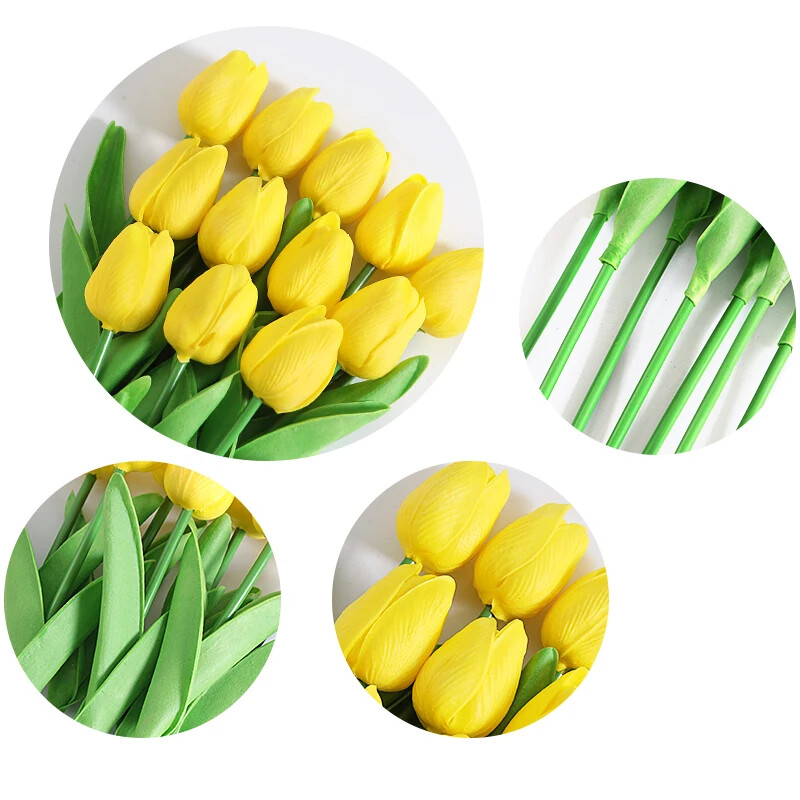 New 5/10Pieces Of Artificial Plant Tulip Soft Pole Room Dining Table Decoration