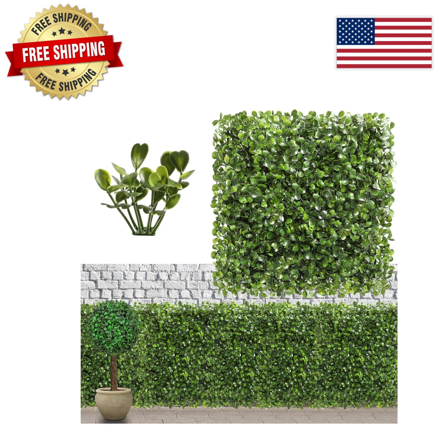 Elegant 12PCS 10”×10” Artificial Boxwood Panels for Indoor/Outdoor Decor