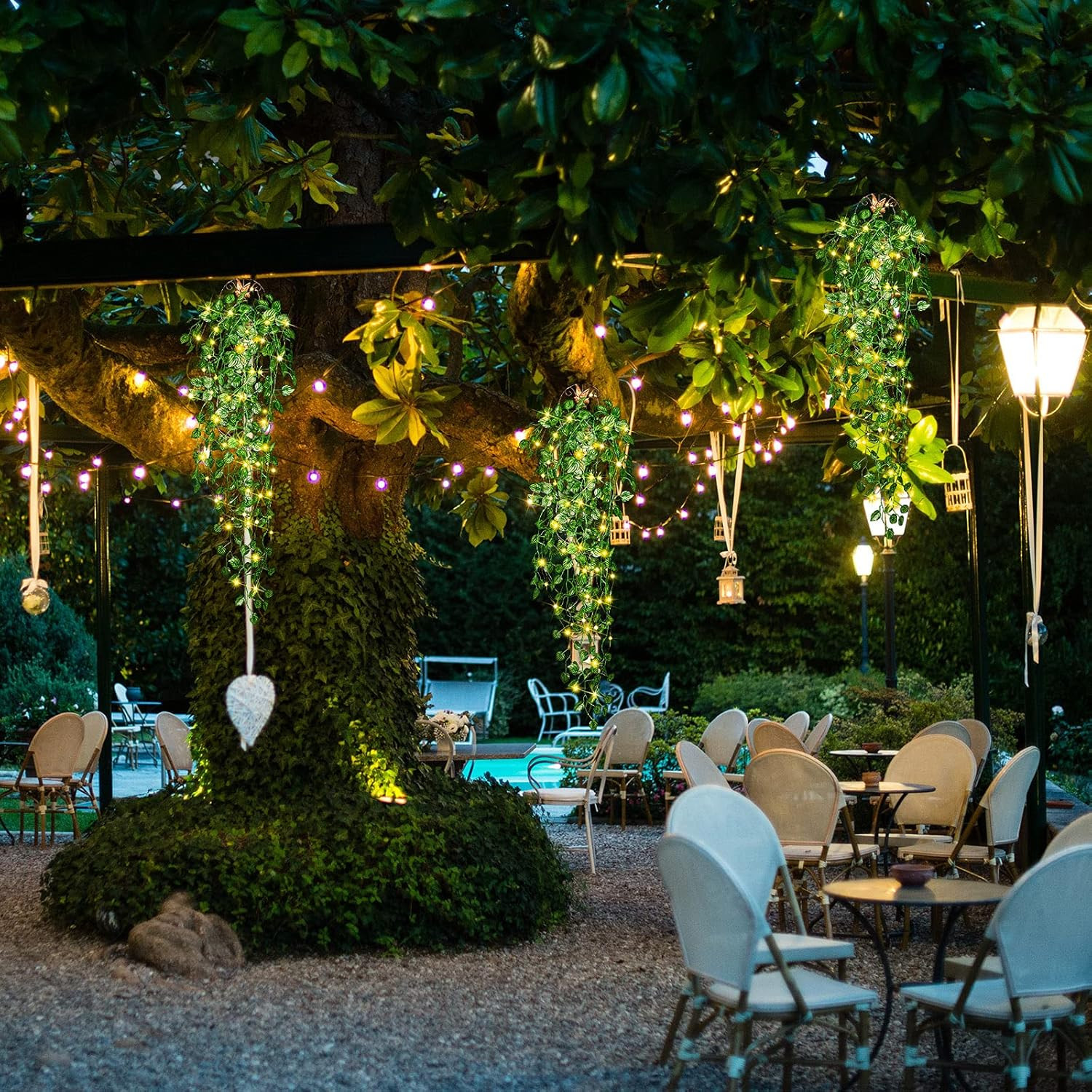 3 Packs LED Artificial Hanging Plants, 3.6 Ft Fake Hanging Plant, Ivy Vine Fake