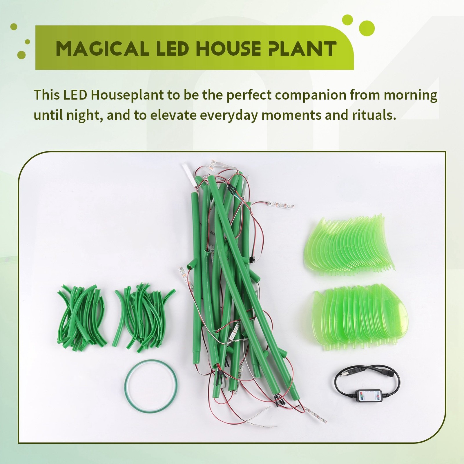 Magical Glowing Potted Plant Indoor Plant LED 3 Color-Changing Artificial6296