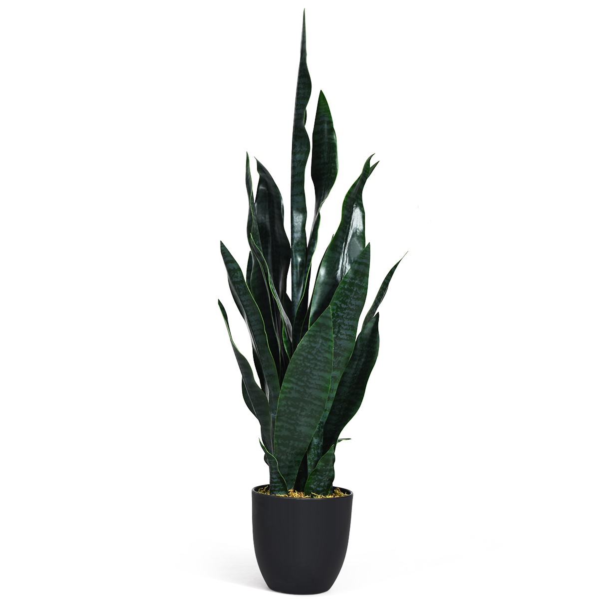 Costway Artificial Snake Plant 35.5″ Fake Sansevieria Indoor-Patio Decor Green