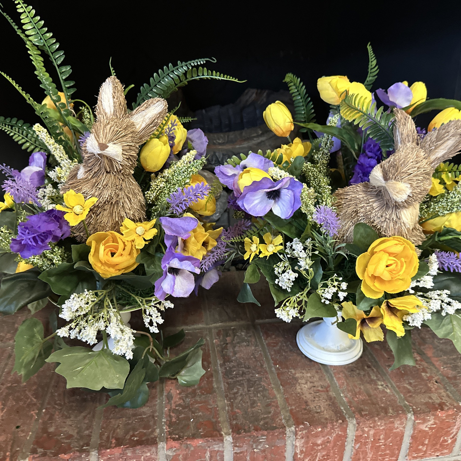 Pair Of Custom Designed Spring Centerpiece Or Table Florals