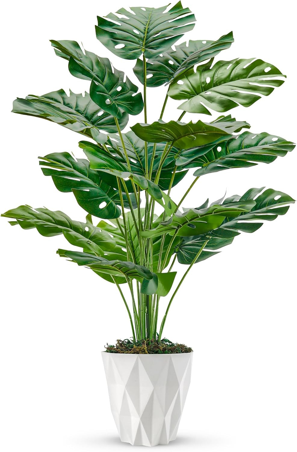 Der Rose 28″ Tall Fake Plants Large Artificial Monstera Faux Potted Plants Indoo