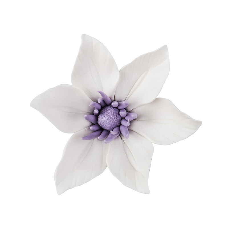 Porcelain Ceramic Flowers 3D Clematis Wall Decor Hangings Study Living Room