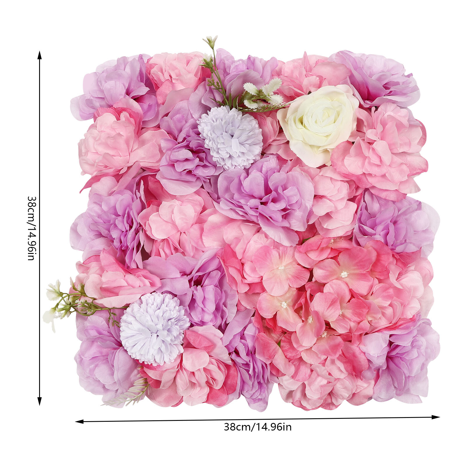 12pcs Artificial Silk Rose Flowers 3D Backdrop Wall for Wedding Party Decoration