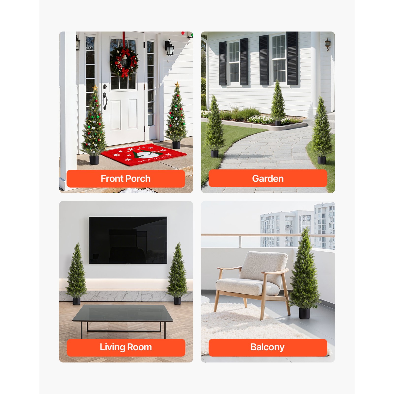 Uimoso 48-Inch Artificial Cedar Tree for Outdoor and Indoor Decoration
