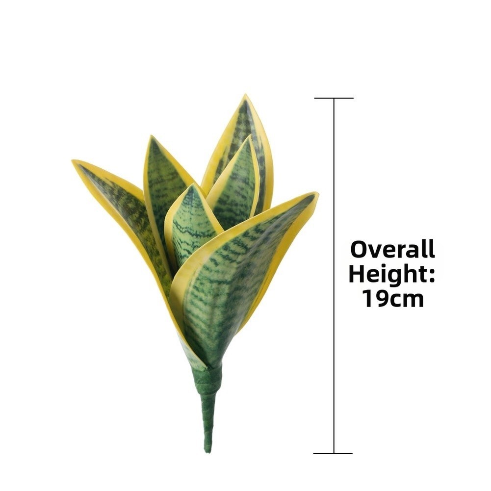 Faux Artificial Snake Plant PVC 19cm Green Leaves for Home Office and Events
