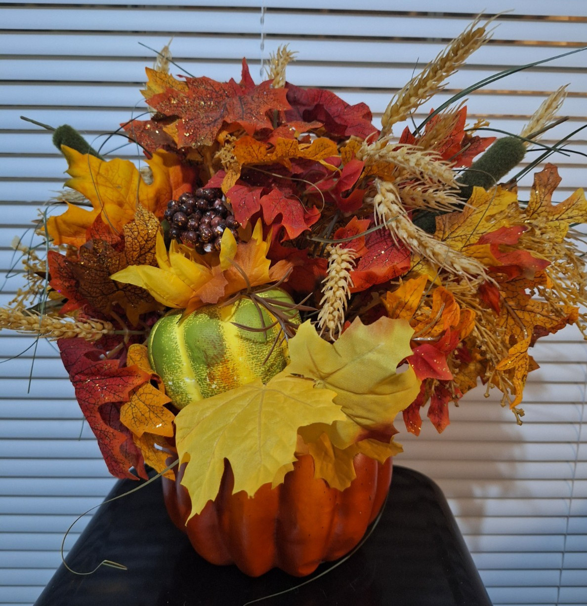 Fall Decor lot Floral Arrangement, garland & doorhanger