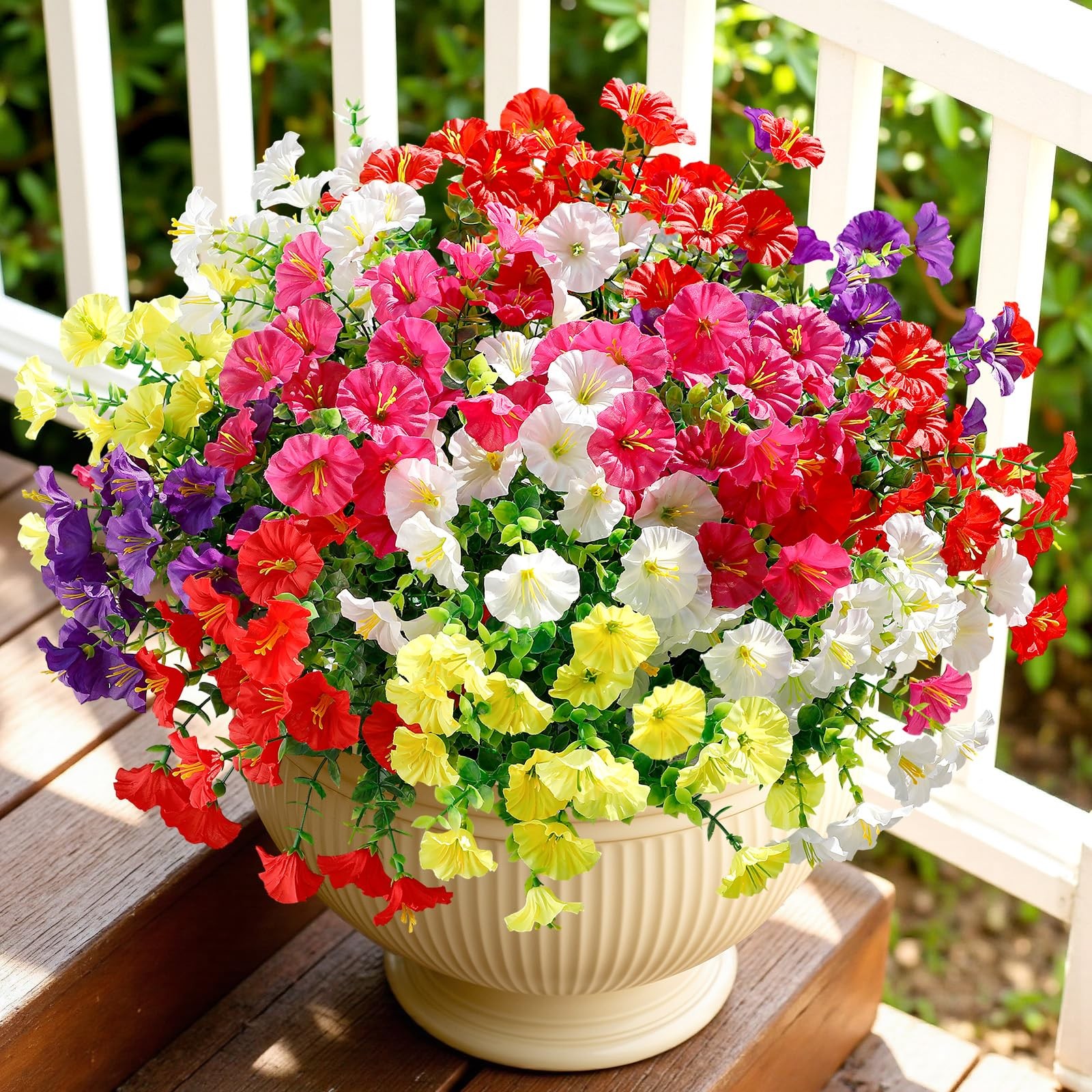 24 Bundles Artificial Flowers for Outdoors, Faux Spring Flowers for Decoratio…
