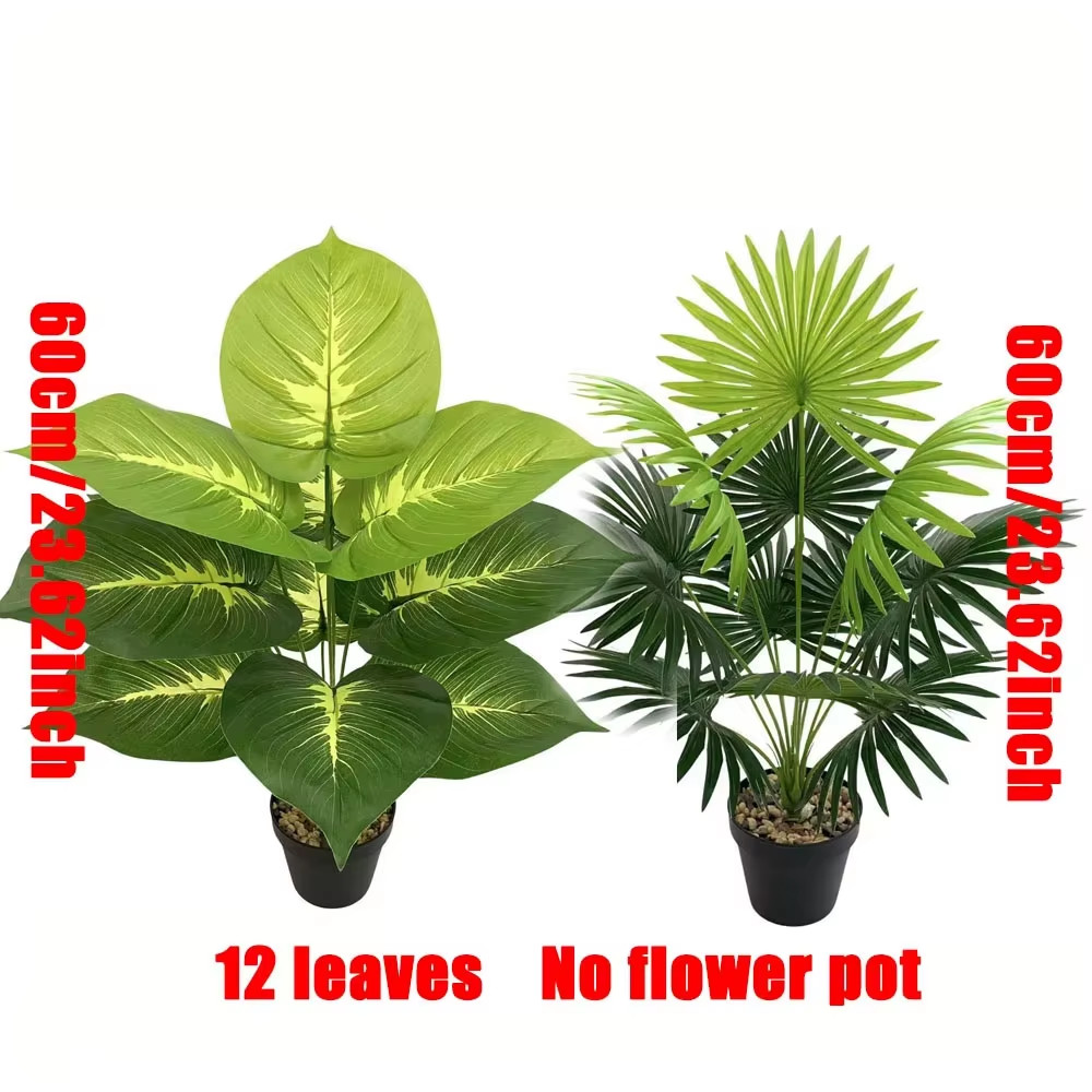 2pcs Outdoor Artificial Green Plants W/ 24 Leaves Nordic-Style Banana Leaf Plant