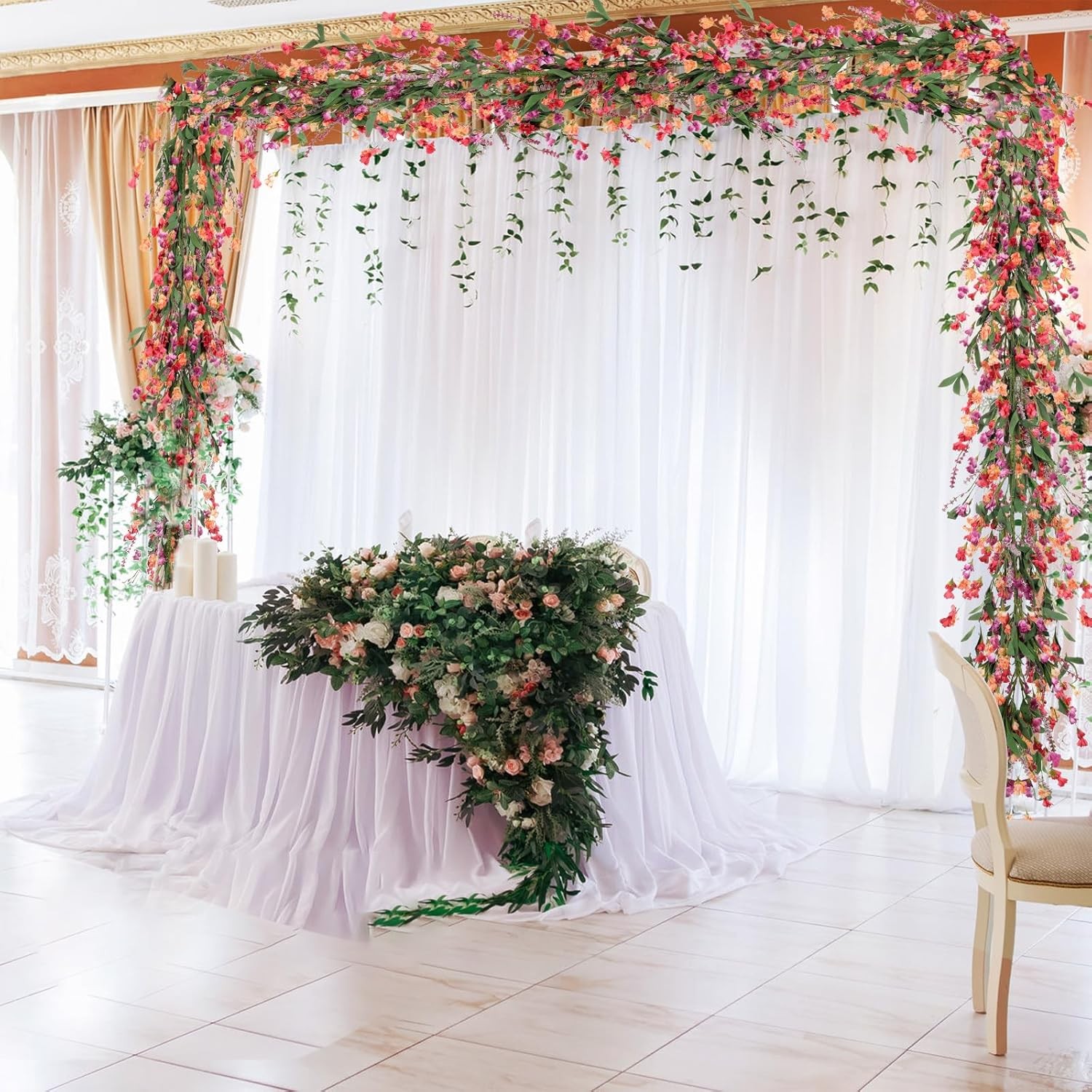 Flower Garland 6Ft Spring/Summer Garland Floral Garlands Mantle All Year Round