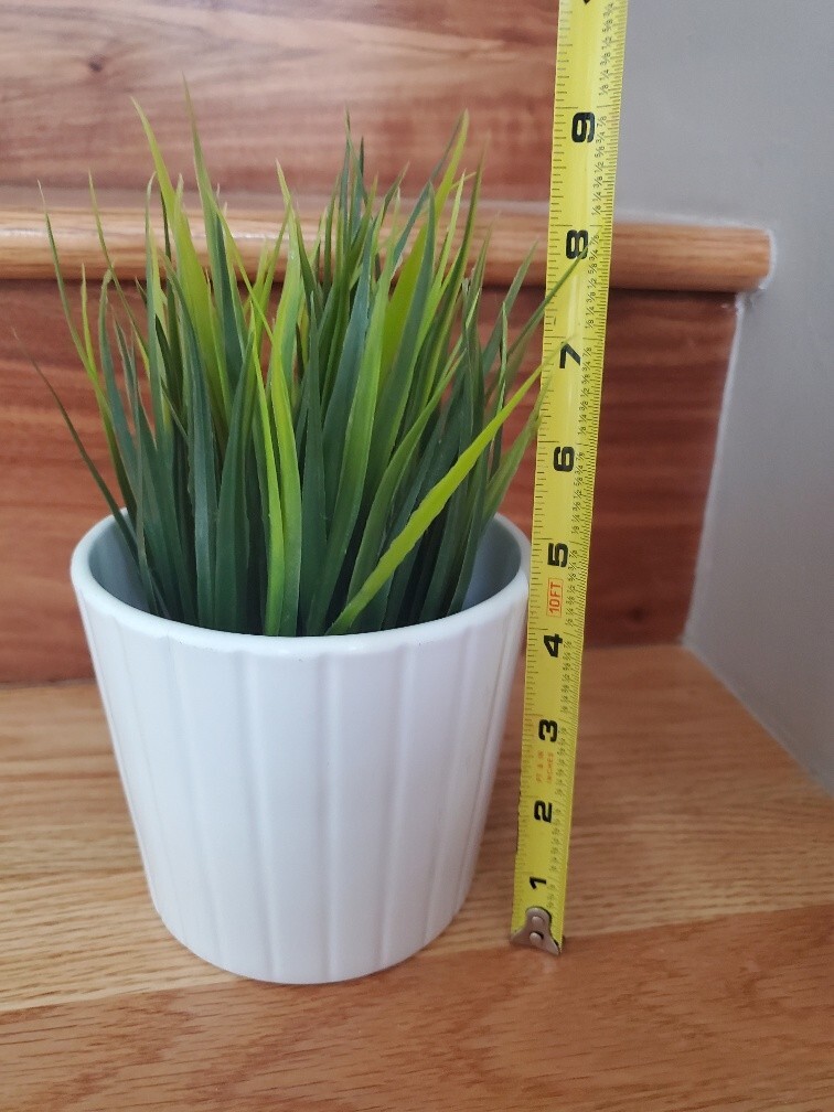IKEA FEJKA Artificial Potted Plant + IKEA Cardemumma White Ceramic Pot 5″ x 4.5″