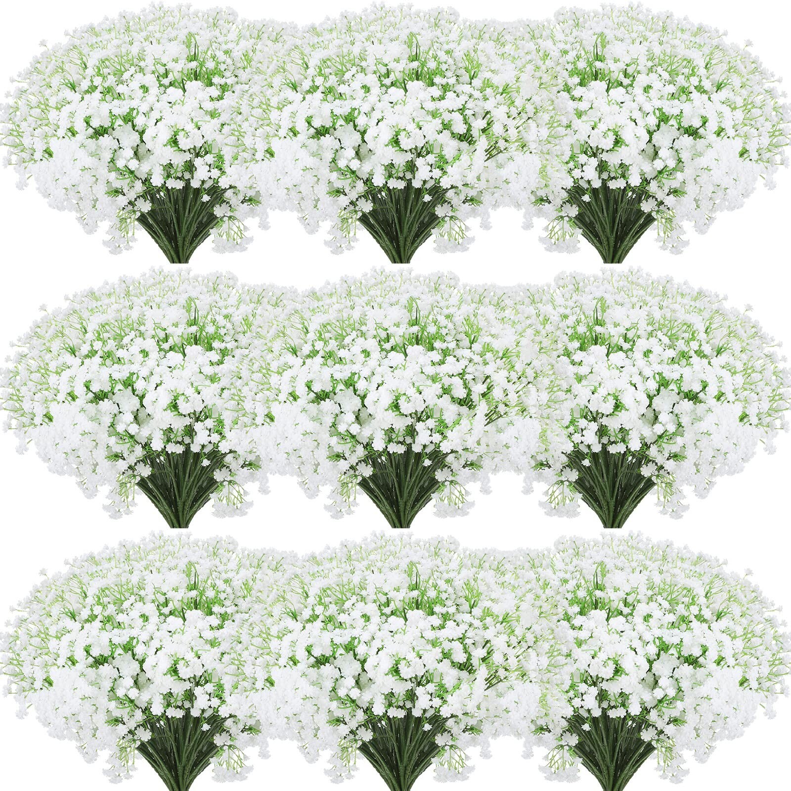 Tigeen 80 Pcs Artificial Baby Breath 20.5 Inch Gypsophila Flowers Bouquets Fa…