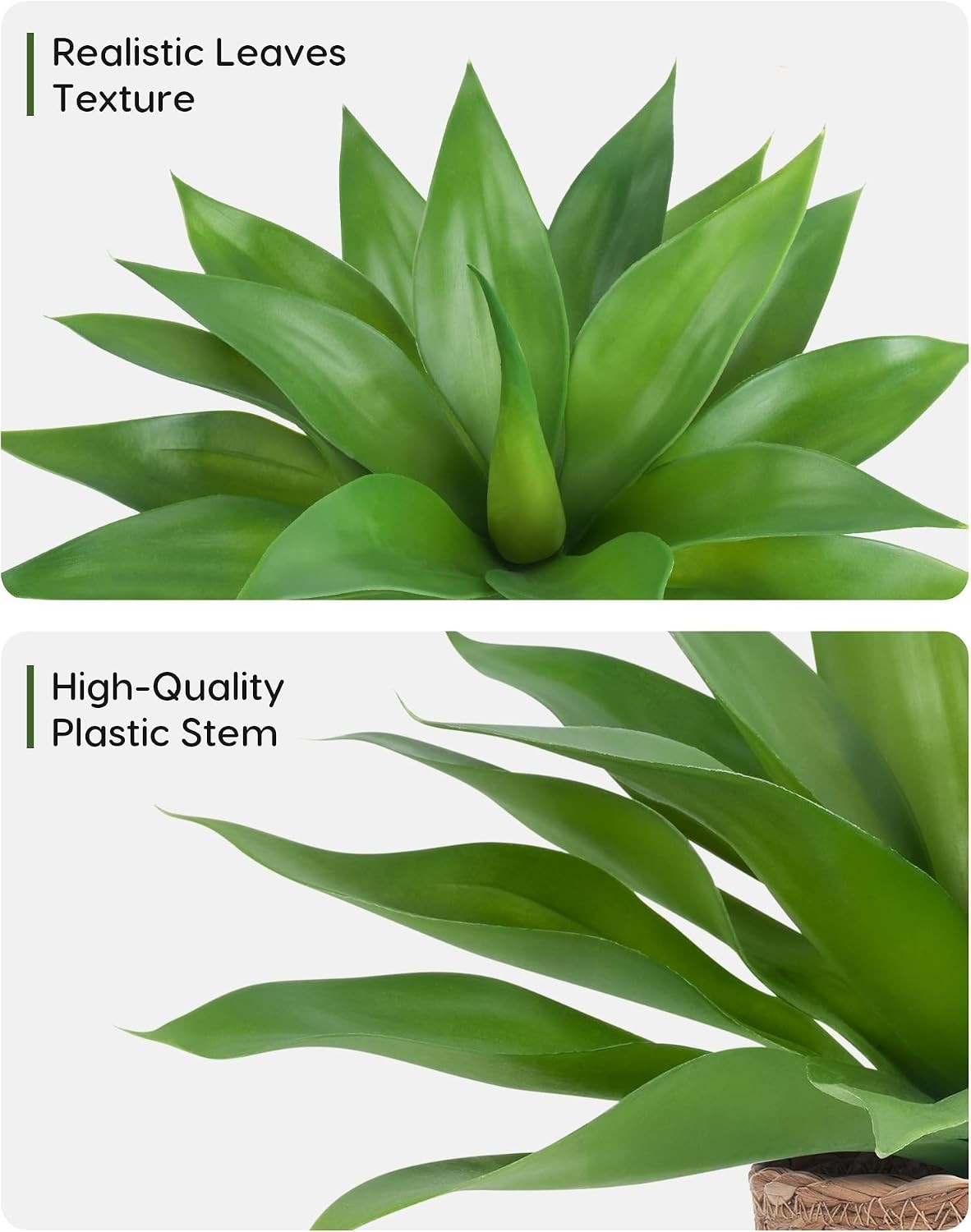 Fake Agave with Rattan Pot, Artificial Plant Outdoor Agave – Fake Sucuulents …