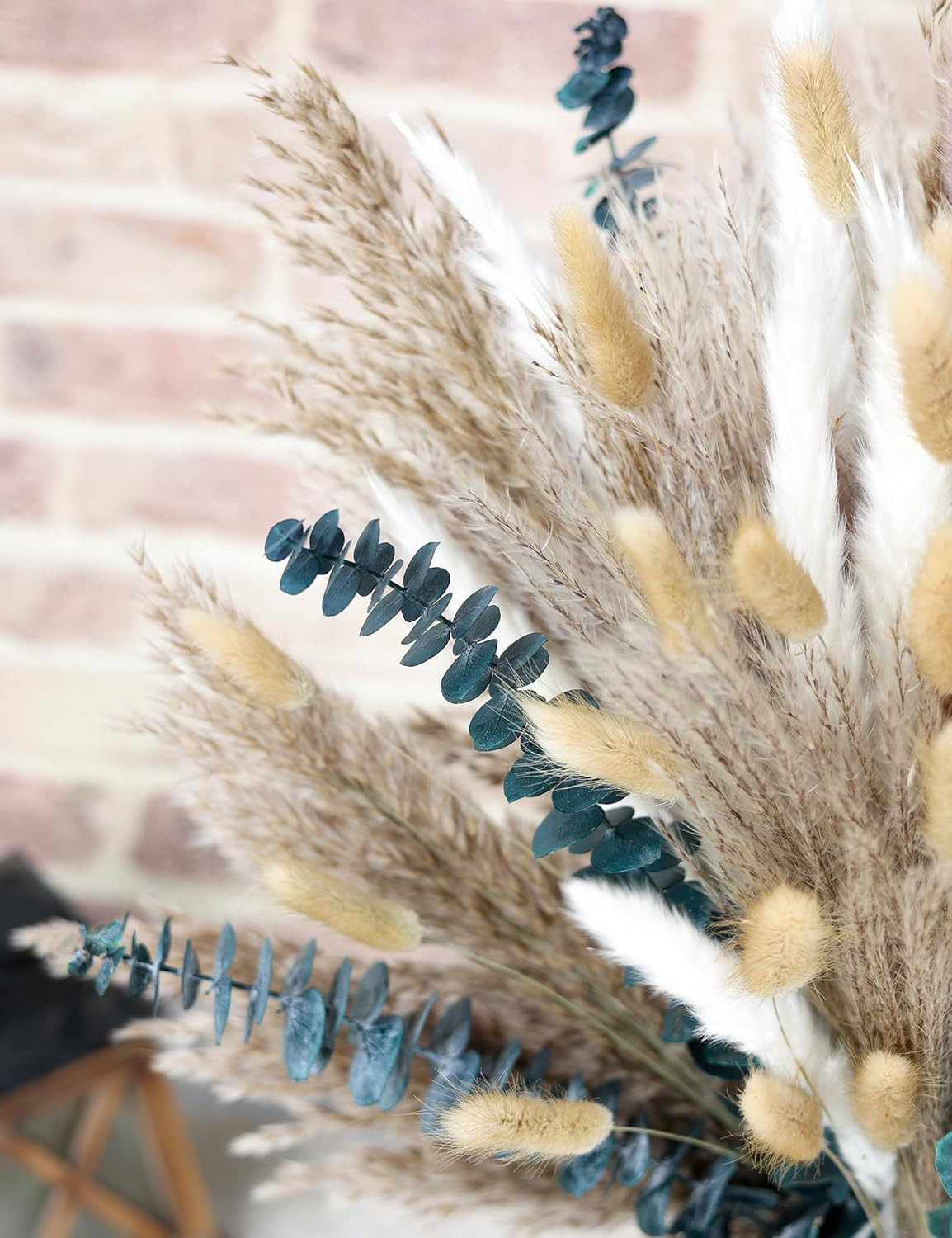 120 PCS Dried Pampas Grass, Dried Flowers, Reed Grass Bouquet for Bohemian Fl…
