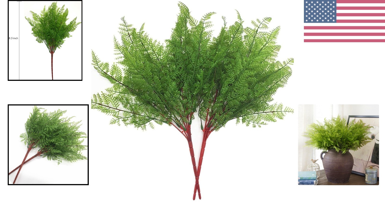 Stylish Plastic Fern Leaves – 2 Pcs for Effortless Home and Event Decoration