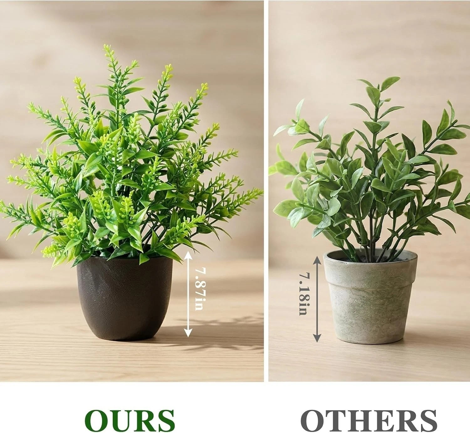 Vibrant Faux Greenery Set – 2 Decorative Potted Plants for Any Indoor Space