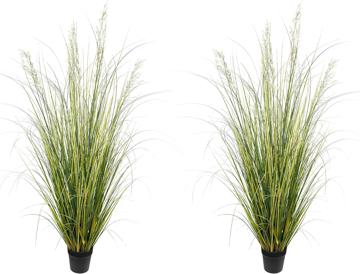 5Ft Tall Artificial Grass Plant – 2 Pack Faux Indoor Decor in Pot