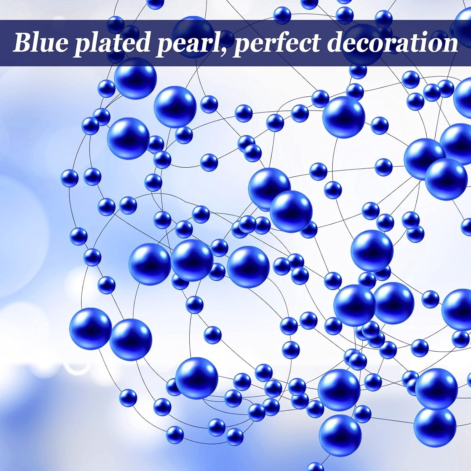 Exquisite 39” Blue Pearl Garland Strings – Perfect for Weddings & Celebrations