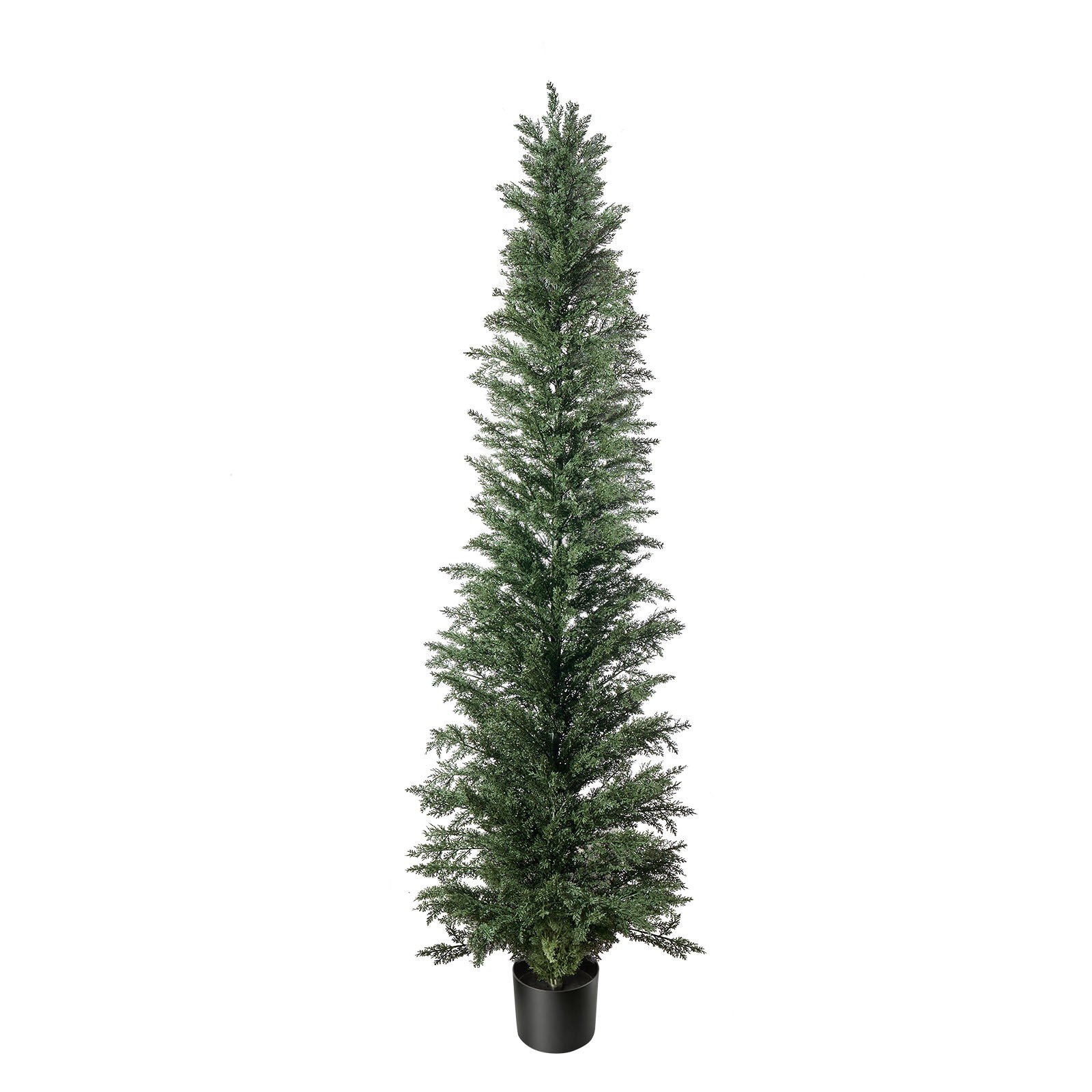 VEVOR Artificial Topiary Cedar Tree 8 ft Set of 2 with Pot Greenery Decor PE