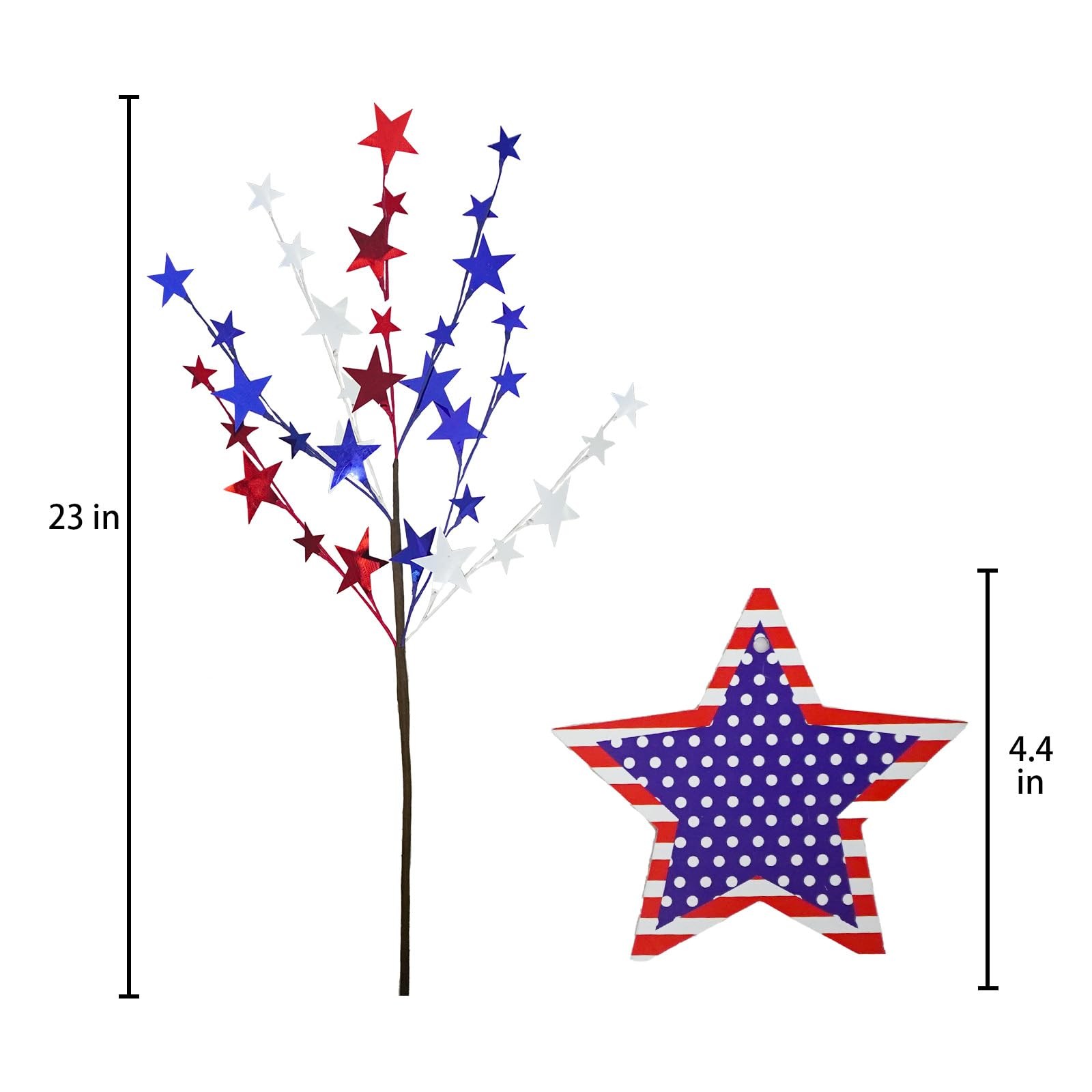 6 Pcs 4th of July Artificial Flowers 24” Patriotic Picks Faux Red White Blue …