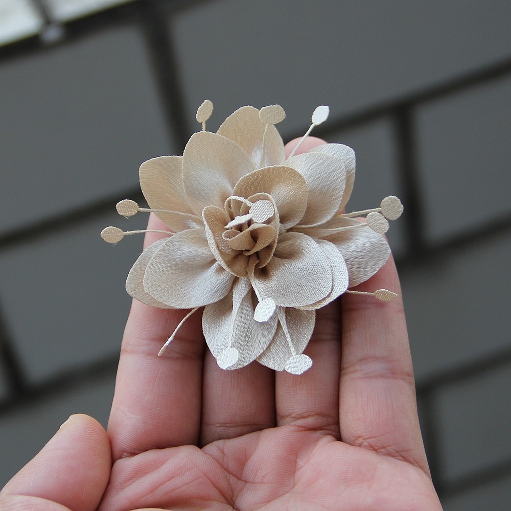 6cm Fabric 3D Chiffon Flower DIY Chiffon Artificial Flower Burnt Edge Handmade