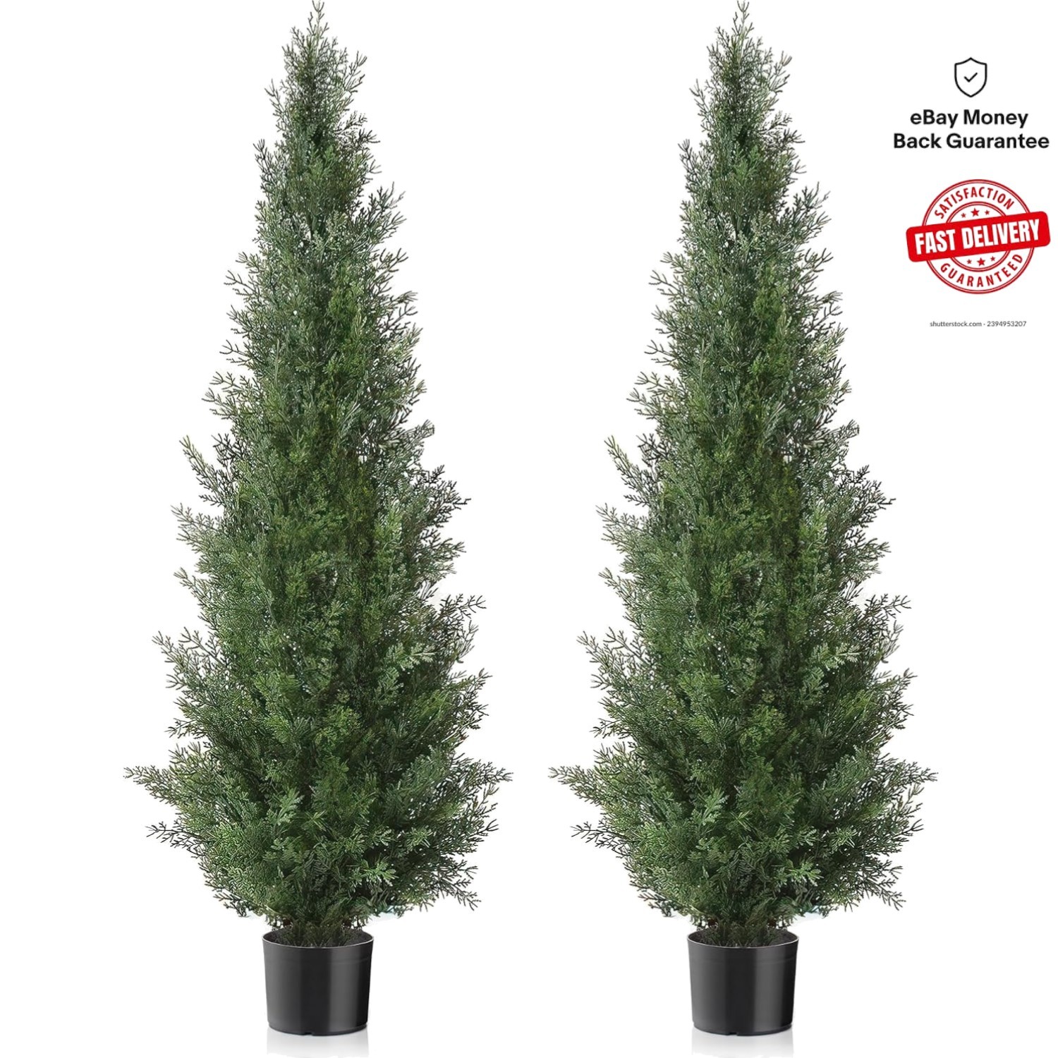 Set of 2 Pre-Potted 3 Feet Faux Cedar Trees – Perfect for Indoors & Outdoors