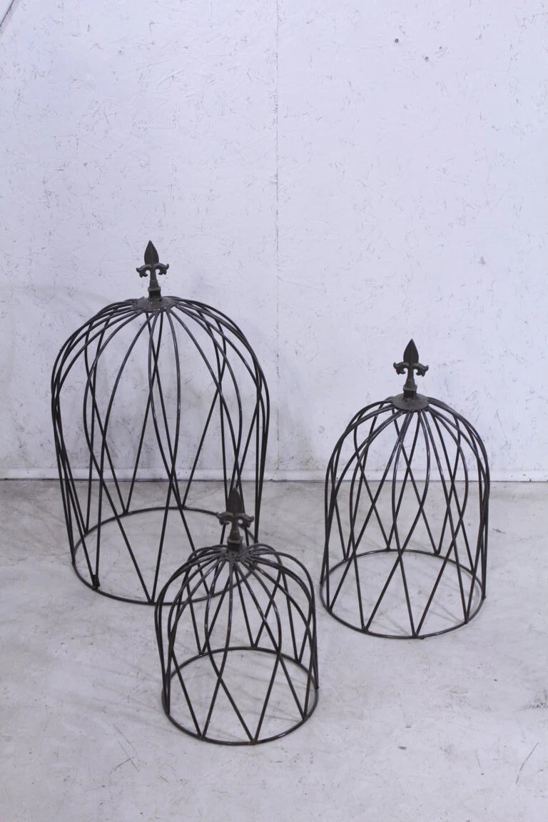 16″ Small Cloche Topiary Flower Trellis, Metal Plant Climber