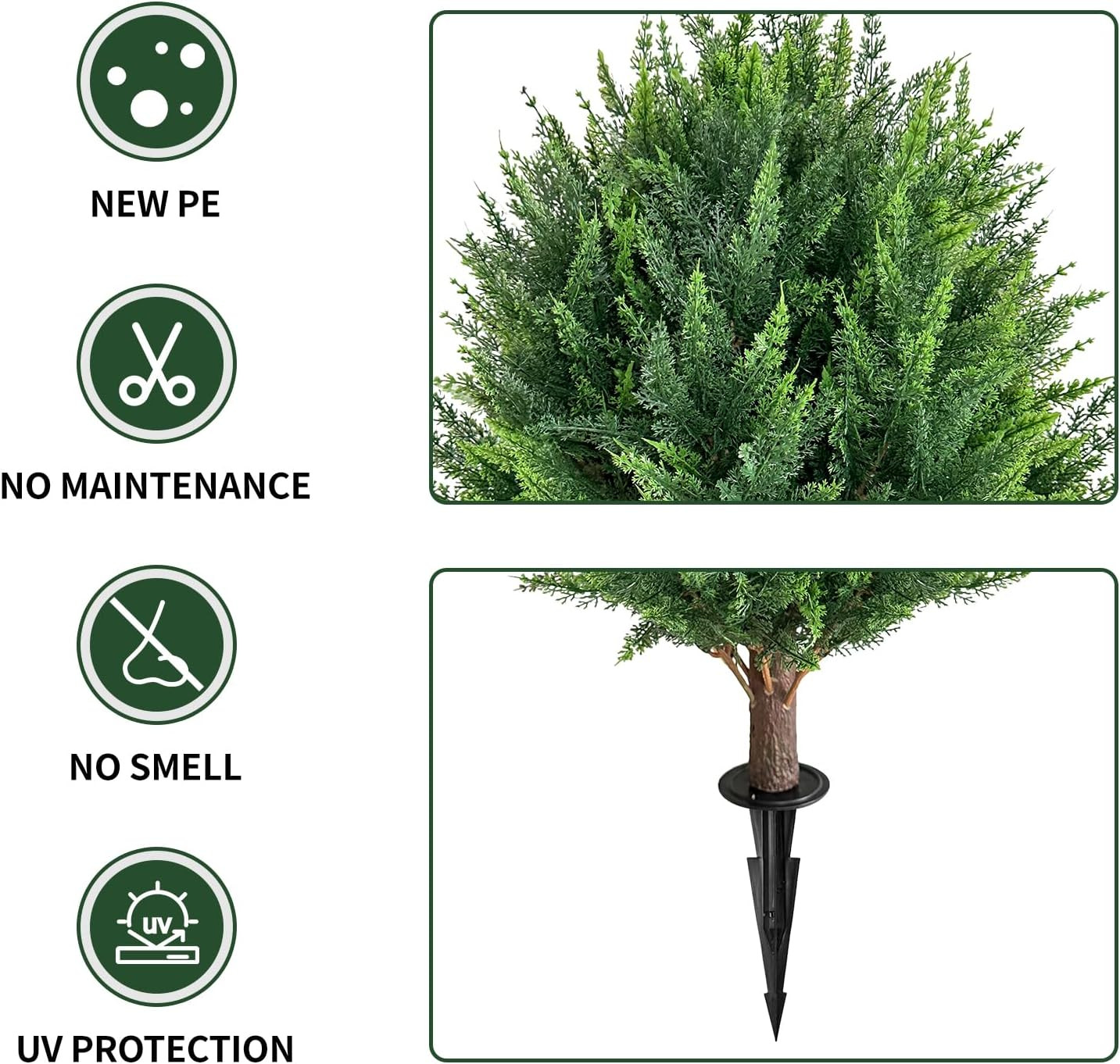 Set of 4 UV Resistant 24.5″ Artificial Cedar Topiary Balls for Indoor/Outdoor Us