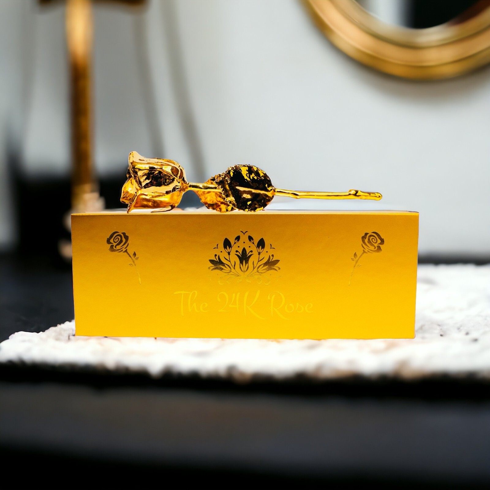 100% Natural Rose Dipped In 24K Gold, 11.5″, Wedding, Anniversary, Proposal,