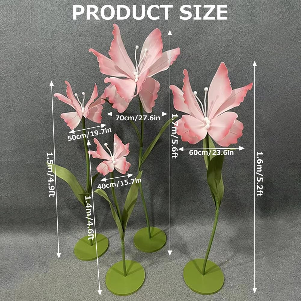 Set of 4 Giant Artificial Butterfly Flowers Wedding Decorations for Reception…