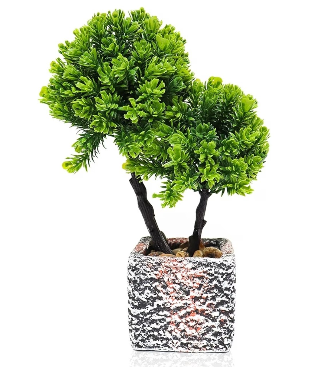 Small Fake Plants with Marble Planter, Fake Potted Plants Artificial Decor fo…
