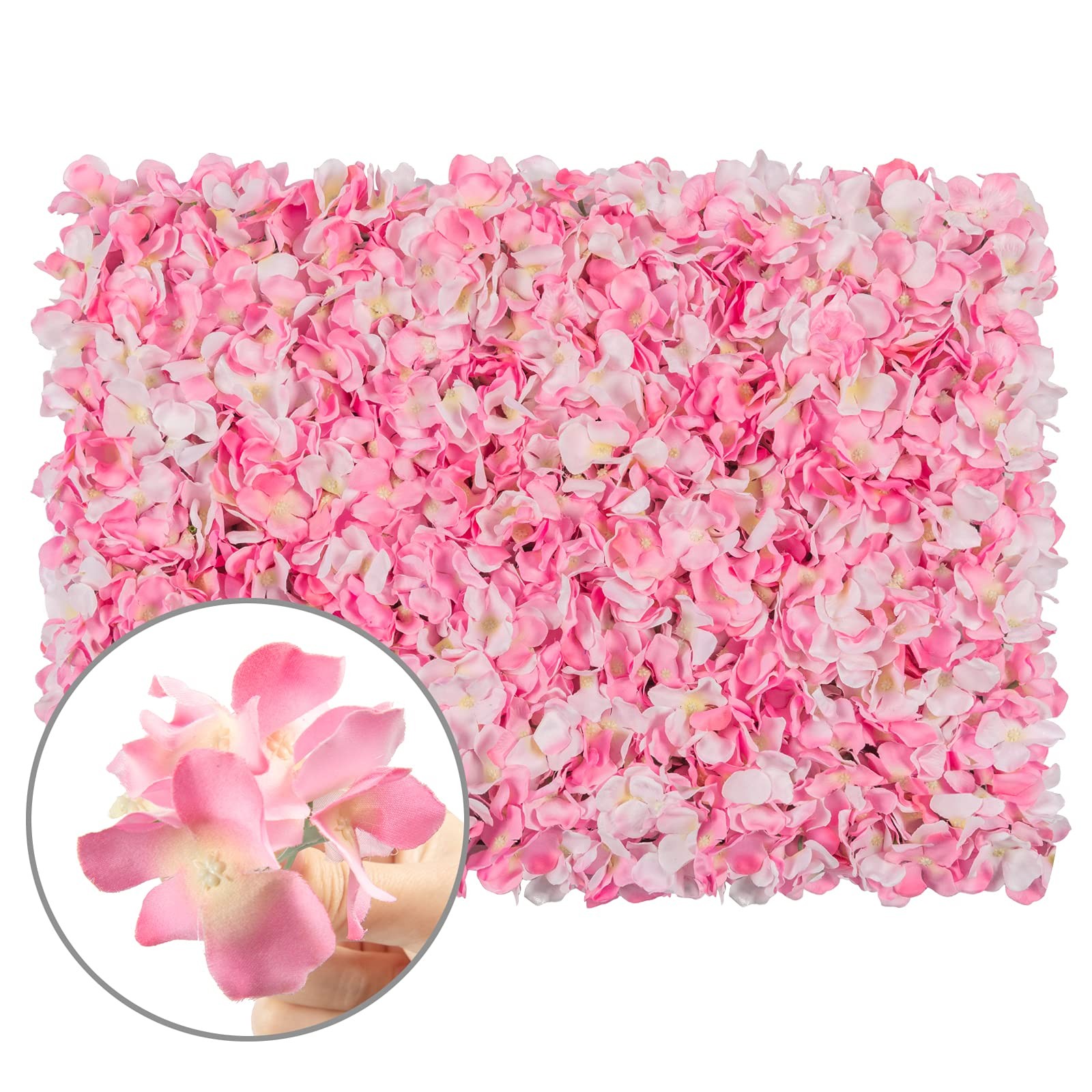 Flower Wall Panel Set, U’Artliens Artificial Wall Flower Backdrop 24×16 Inch …
