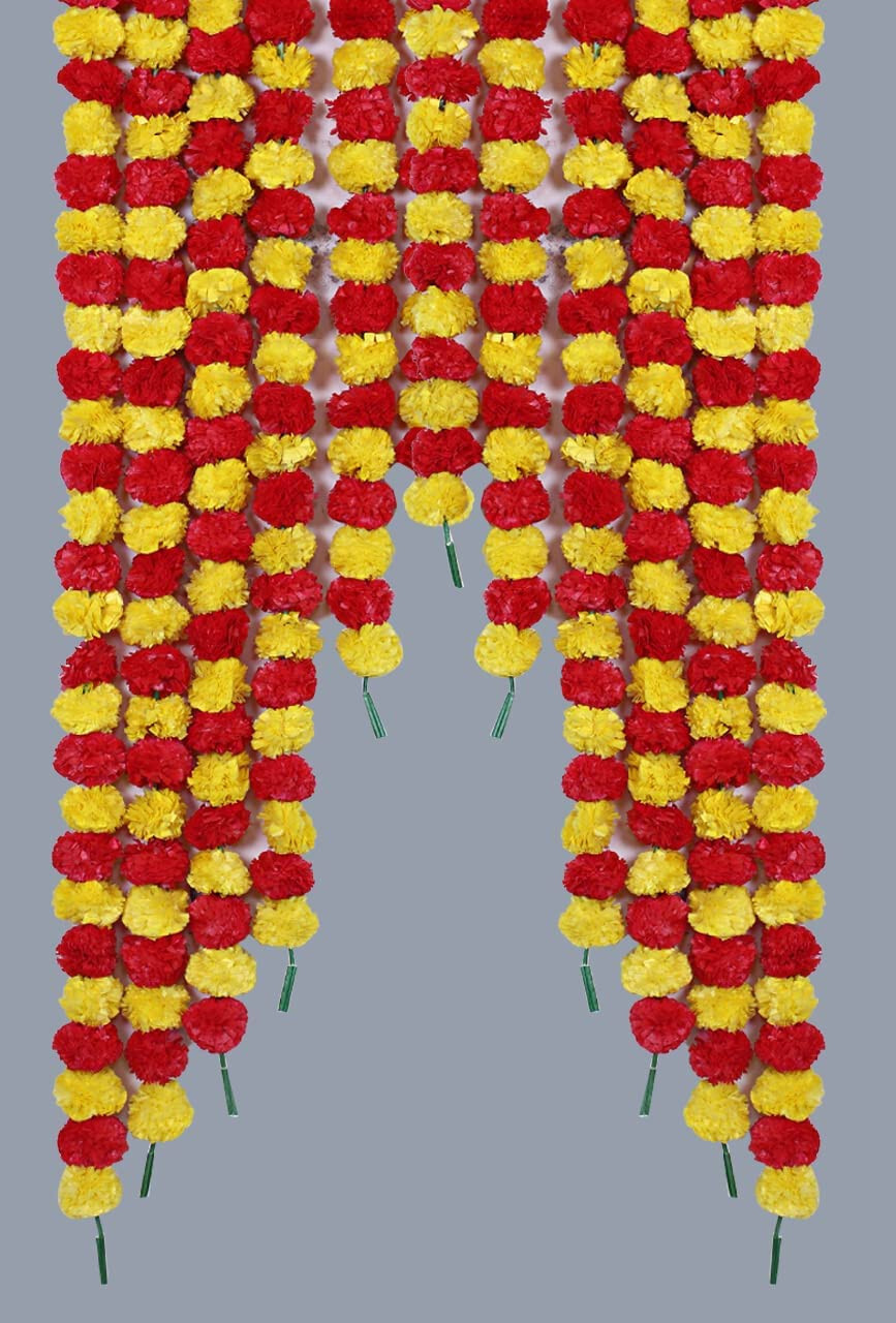 Artificial Marigold Genda Phool Fluffy Flower Garlands Diwali Wedding Home Decor