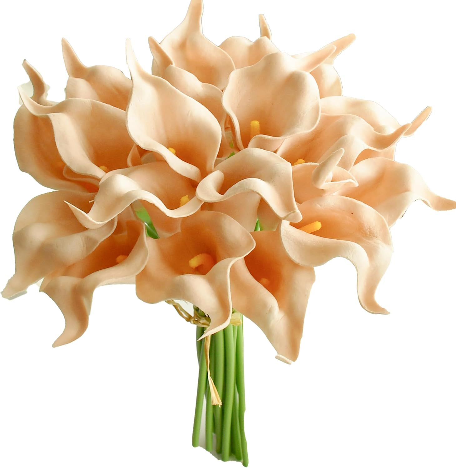 20Pcs White Calla Lily Artificial Flowers | 13.5 Inch PU Realistic Bouquet for V