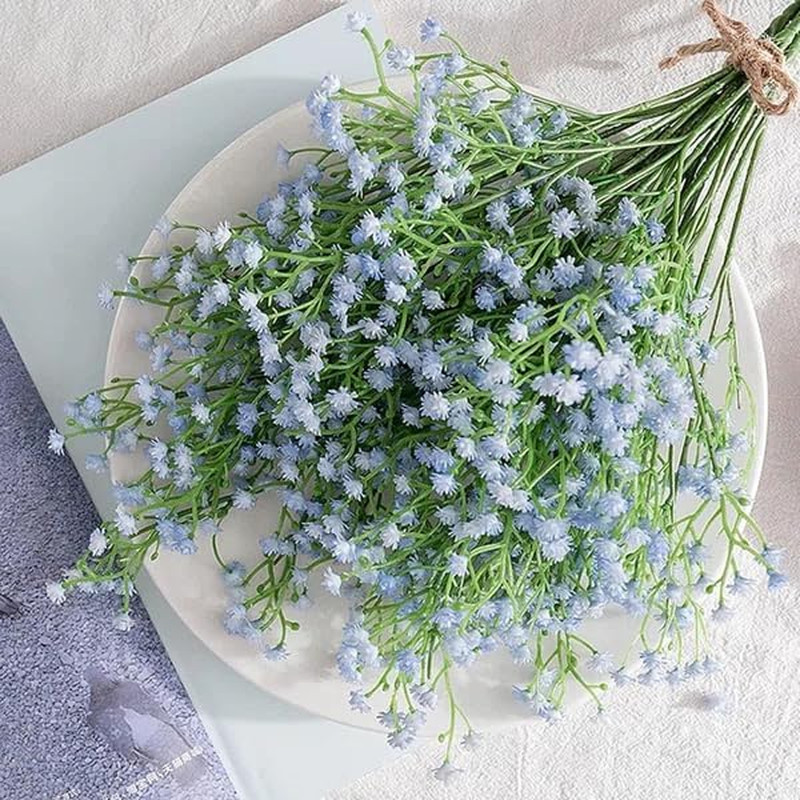 Babys Breath Artificial Flowers, 12 Pcs Fake Flowers Gypsophila Bouquet Fall Flo