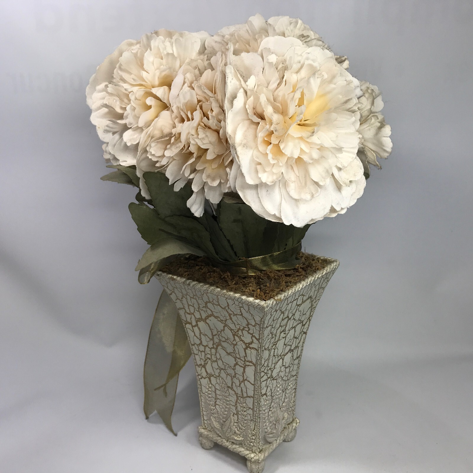 Artificial Flowers with Vase Faux Hydrangea Flower Arrangements for Home White