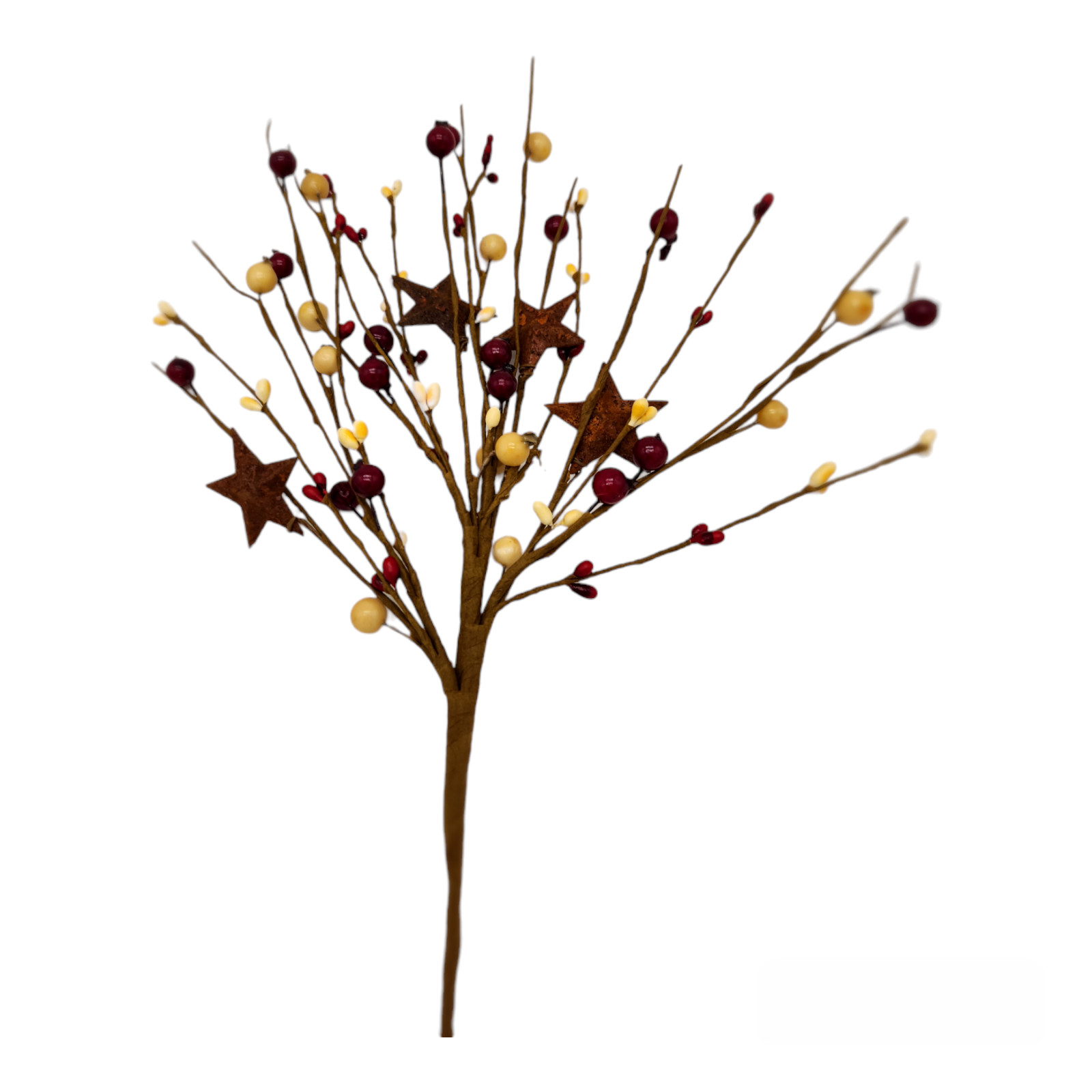 Burgundy Mustard Cream Color Berry Picks Artificial Berries Spray Home DecorN610
