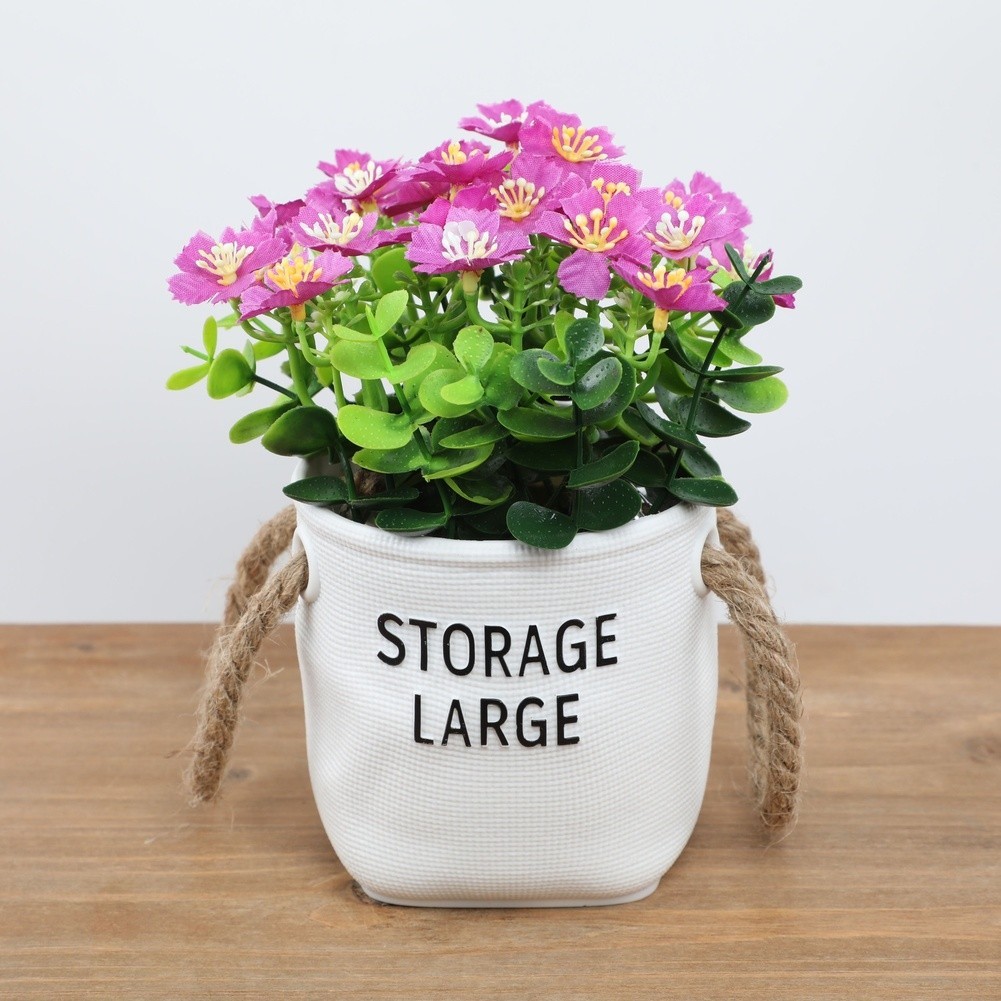 Artificial Milo Orchid Potted Silk Flower Plant for Small Office Decor
