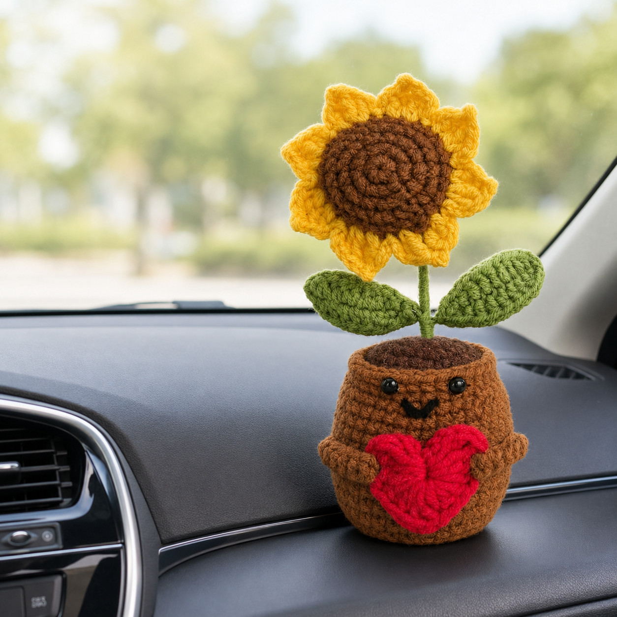 Handmade Crochet Flower Pot 6in Emotional Support Desk Decor Choose Style
