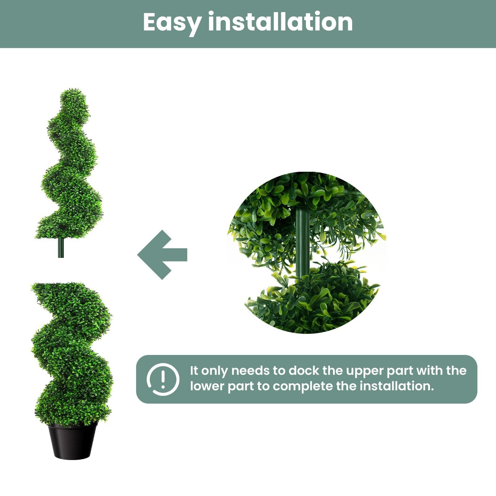 2Pack 3′ Artificial Topiary Tree Faux Plant w/ Extra Leaves Indoor&Outdoor Decor