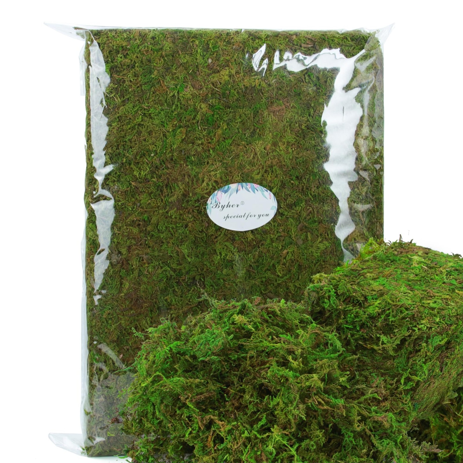 35oz (2.18 Pounds) Green Artificial Moss for Indoor Crafts, Fairy Gardens, Ta…