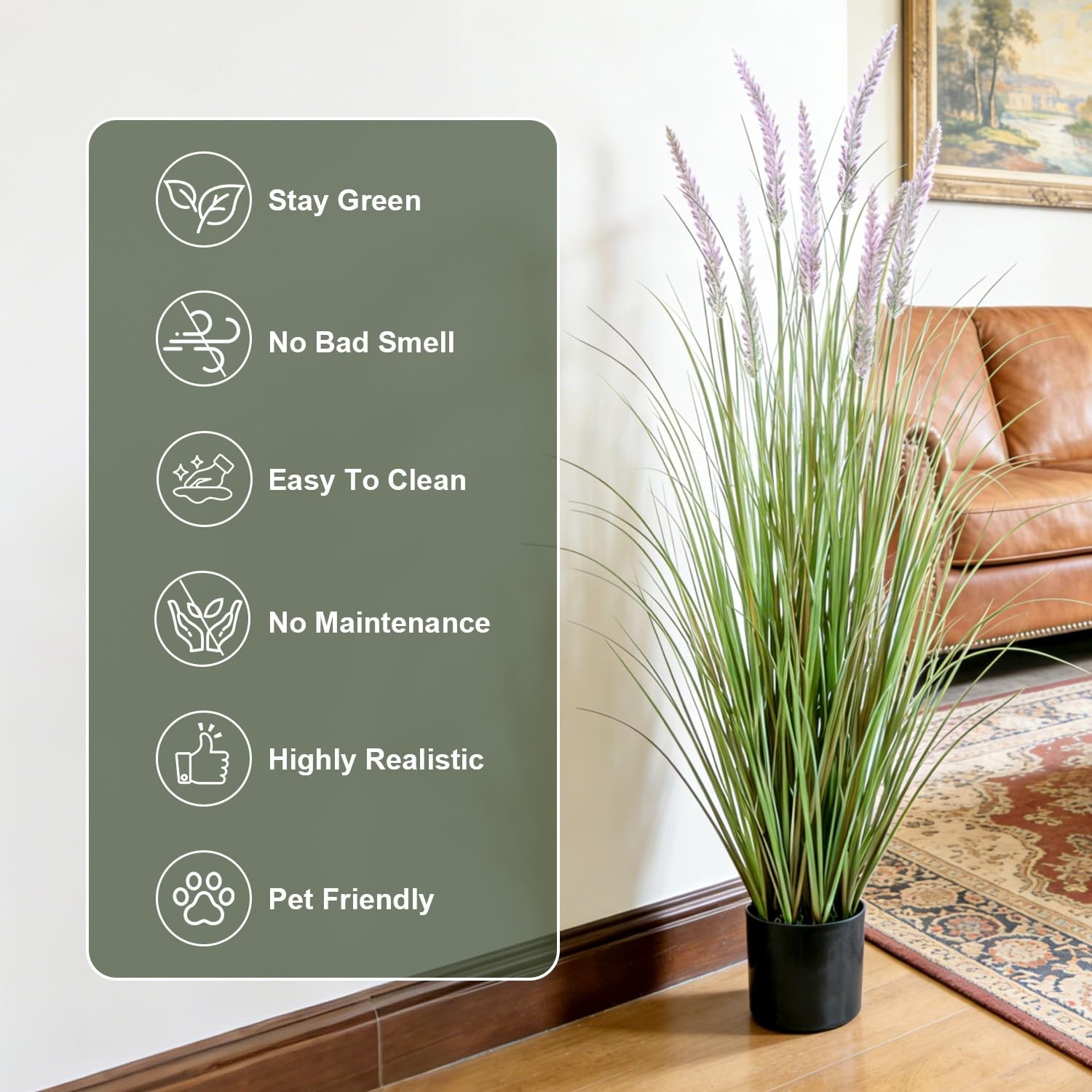 Best Artificial Cattail Grass 4FT-2 Set, 48″ Fake Outdoor Indoor Plants Lifelike