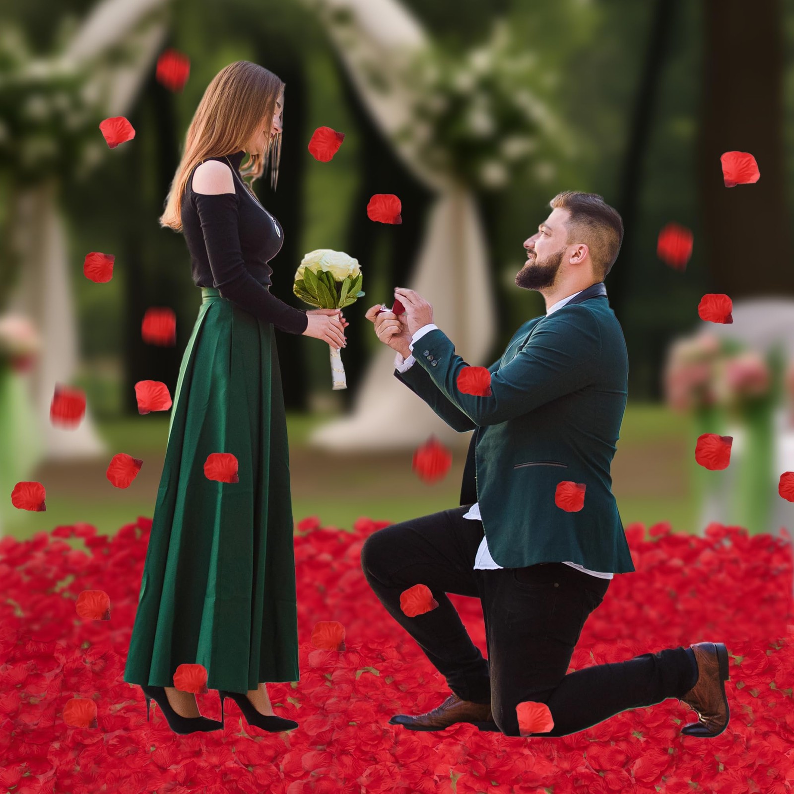 3000 PCS Dark Red Artificial Silk Rose Petals for Romantic Night, Wedding, Party