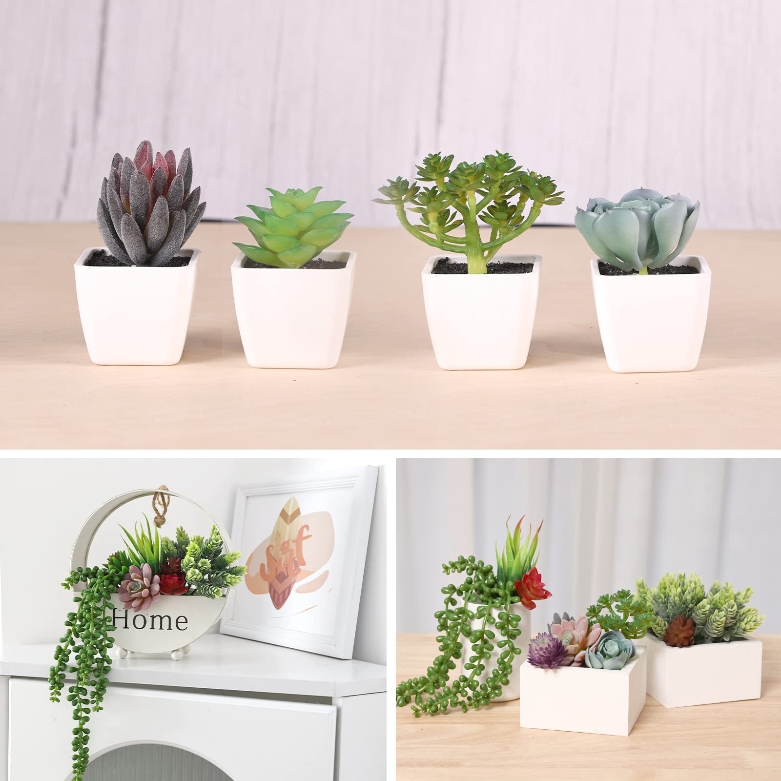 14PCS Artificial Succulent Plants Mini Faux Realistic Decor for Home Office DIY