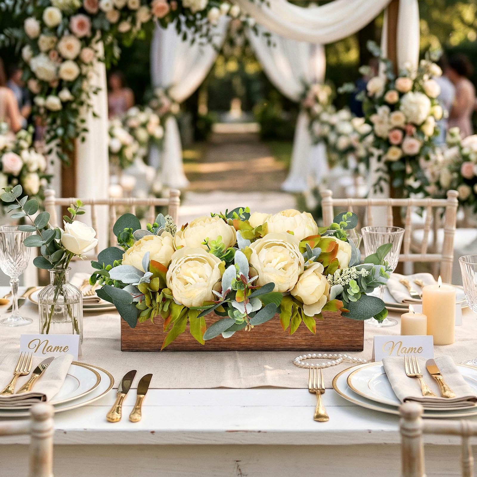 Flower Table Centerpieces for Dining Room, Summer Artificial Peony Table Cent…
